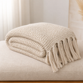 Oatmeal Chunky Knit Throw