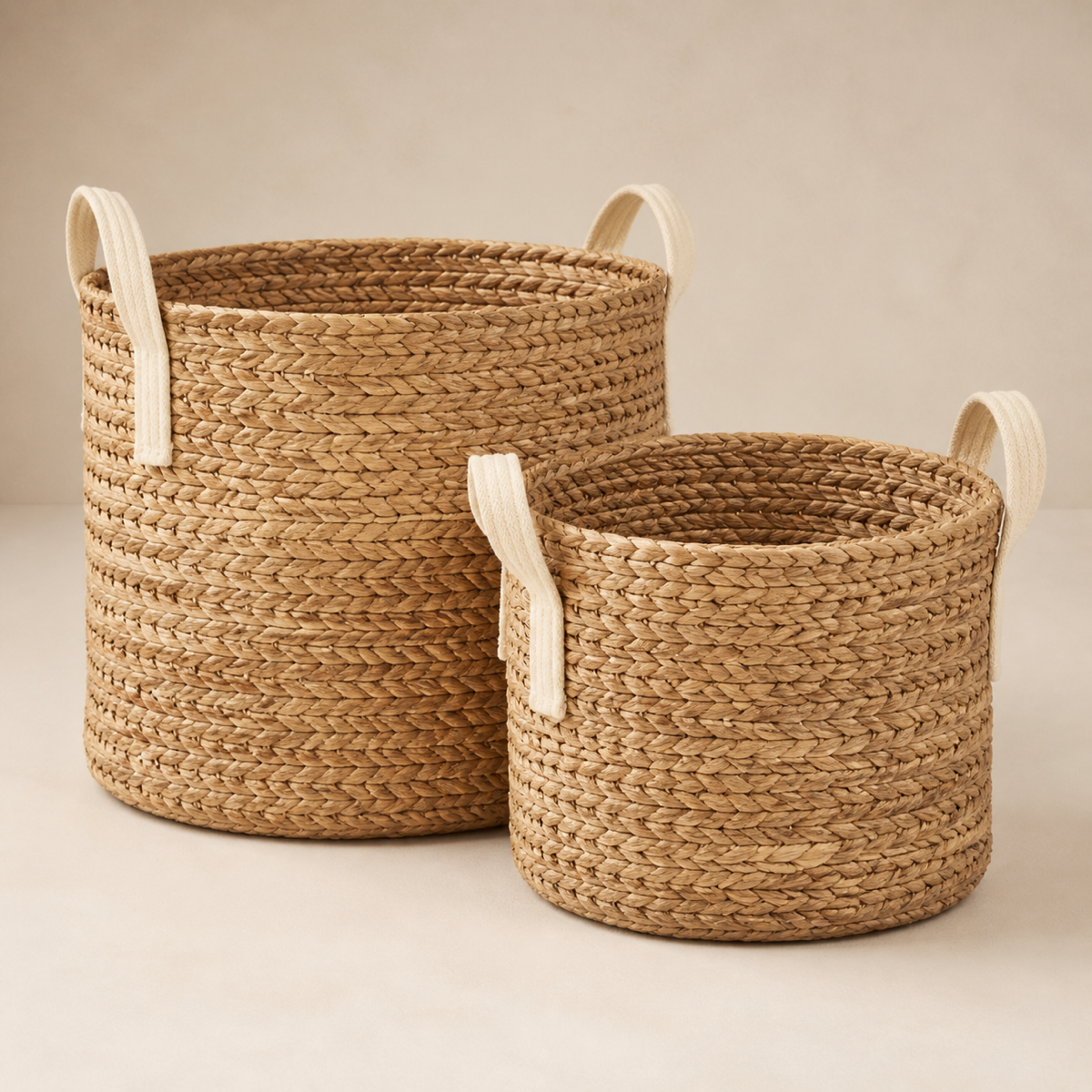 Woven Seagrass Storage Baskets – Set of 2